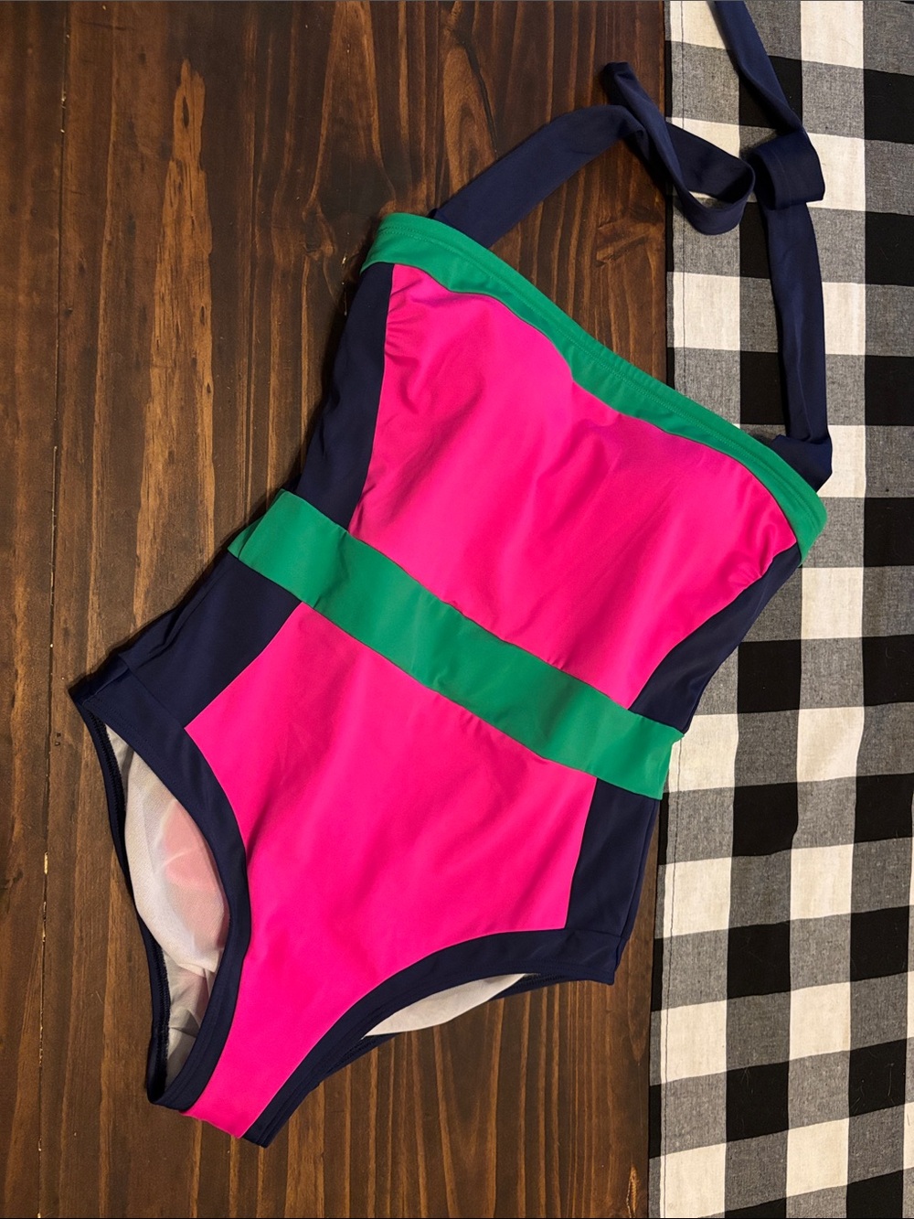 Boden color block one piece halter swimsuit US 6 R